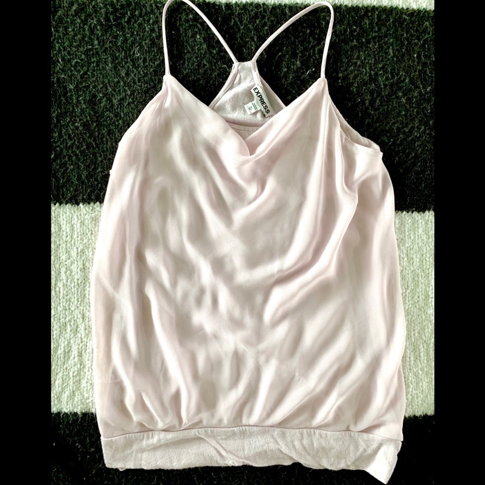 EXPRESS SOFTEST CUTEST BLUSH PINK RACERBACK TOP